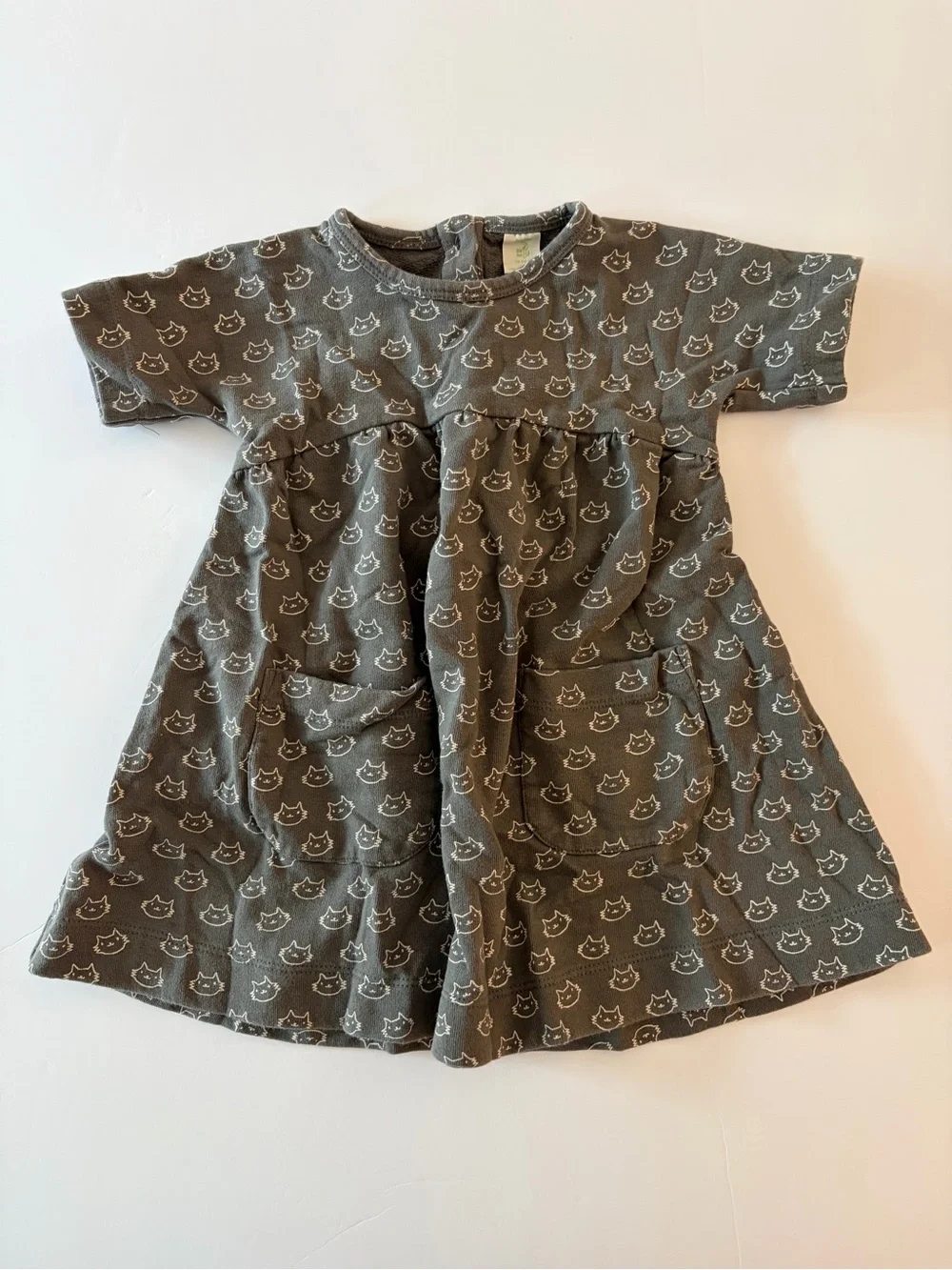 kate quinn Gray Cat Pocket Dress for Girls